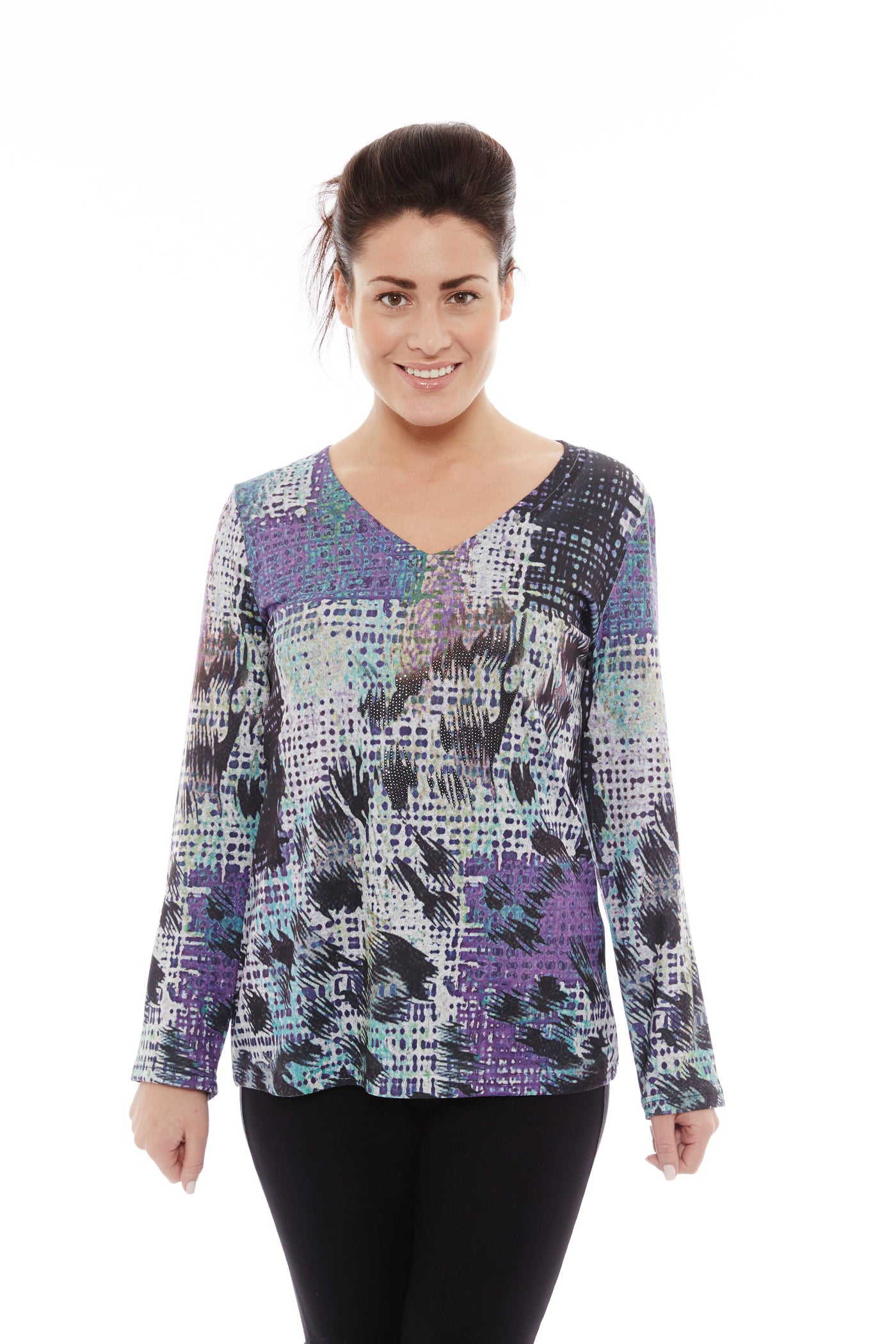 THE WEDNESDAY TOP IN PURPLE PRINTS
