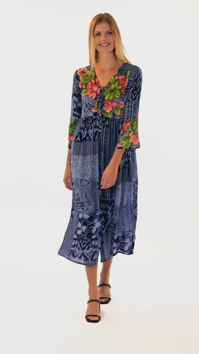 ALL DAY SLAYING DRESS IN INDIGO BLUE