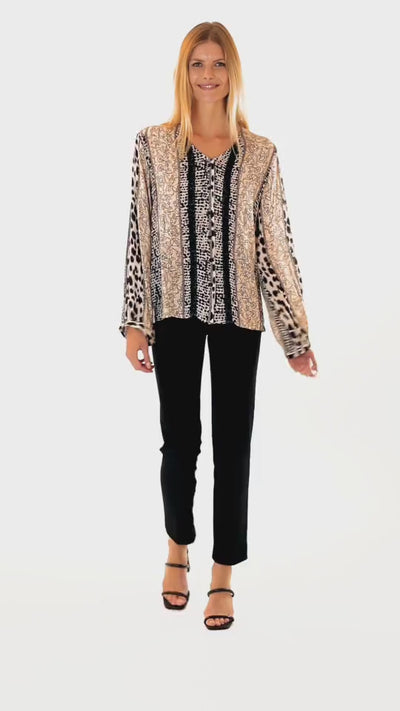 ESSENTIAL ANIMAL PRINTED BLOUSE