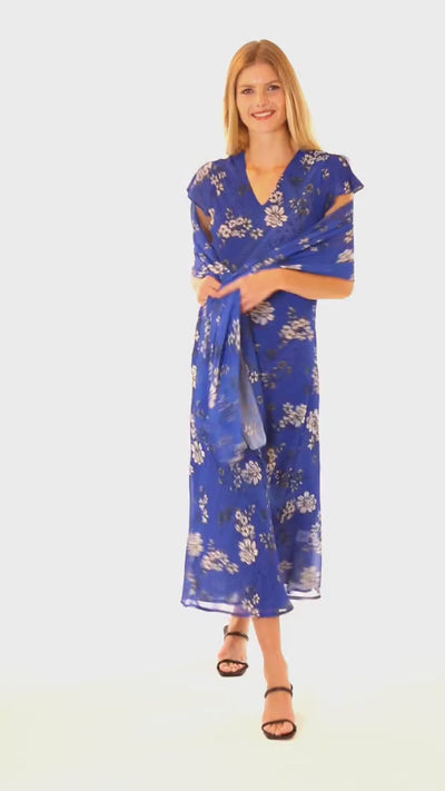 THE FLORY REVERSIBLE DRESS IN INDIGO BLUE