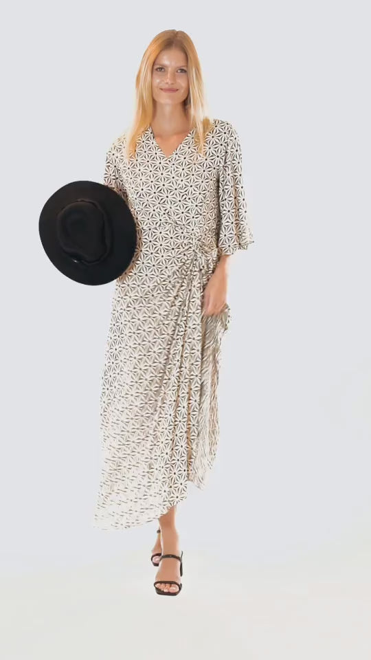 PROSPECT PLEATED DRESS IN FLEECY MATERIAL
