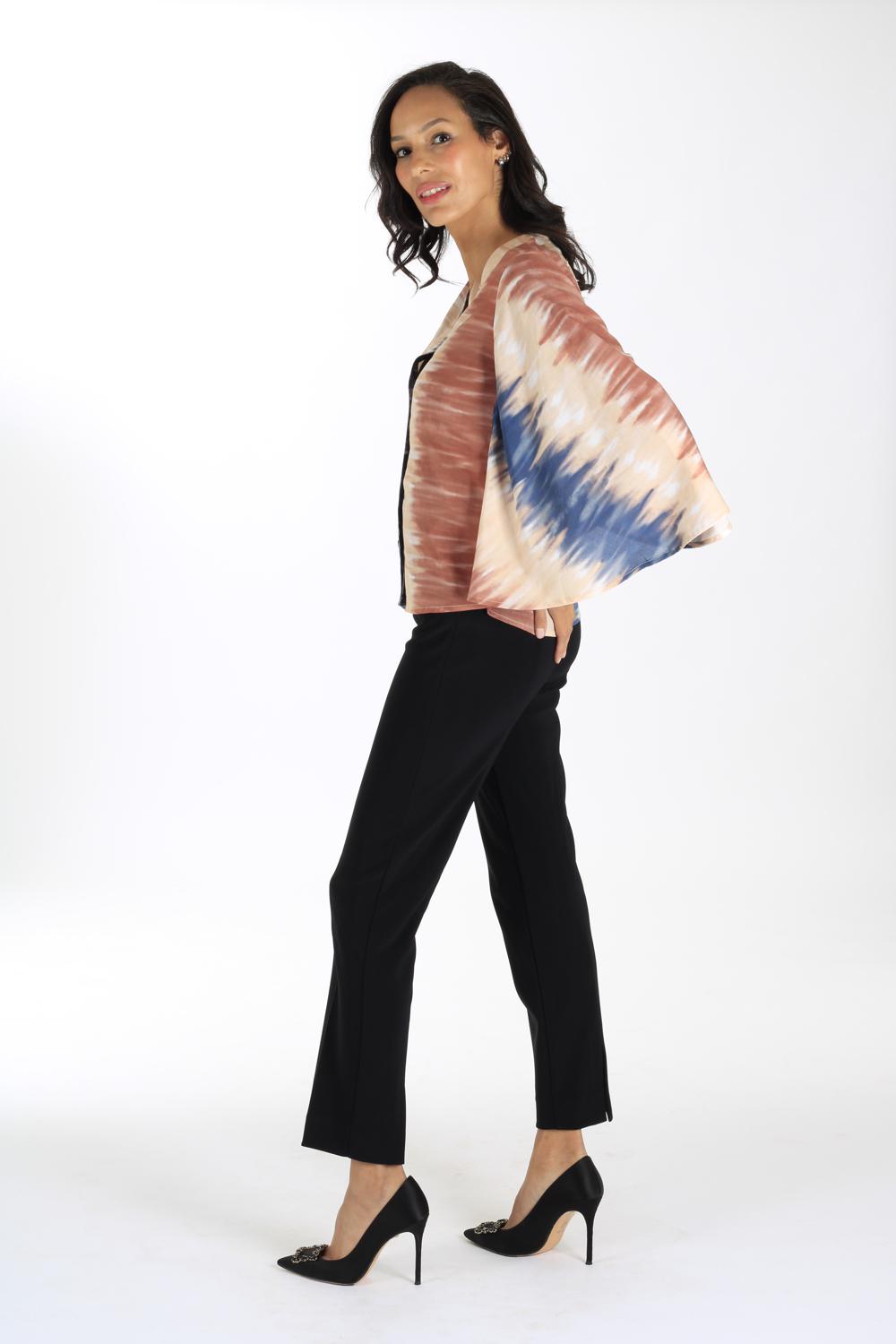 THE FEATHERY BROWN PONCHO TOP