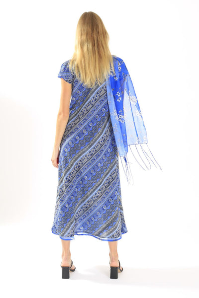 THE FLORY REVERSIBLE DRESS IN INDIGO BLUE