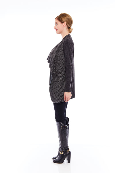 THE TRENDING CARDIGAN IN CHARCOAL BLACK