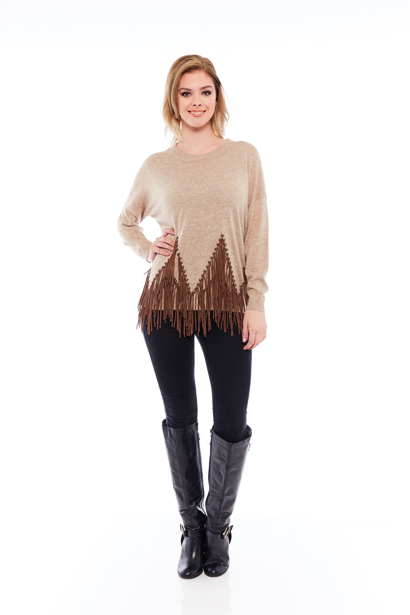 THE ELEVATE HAPPY HOUR SWEATER IN CLASSIC BEIGE