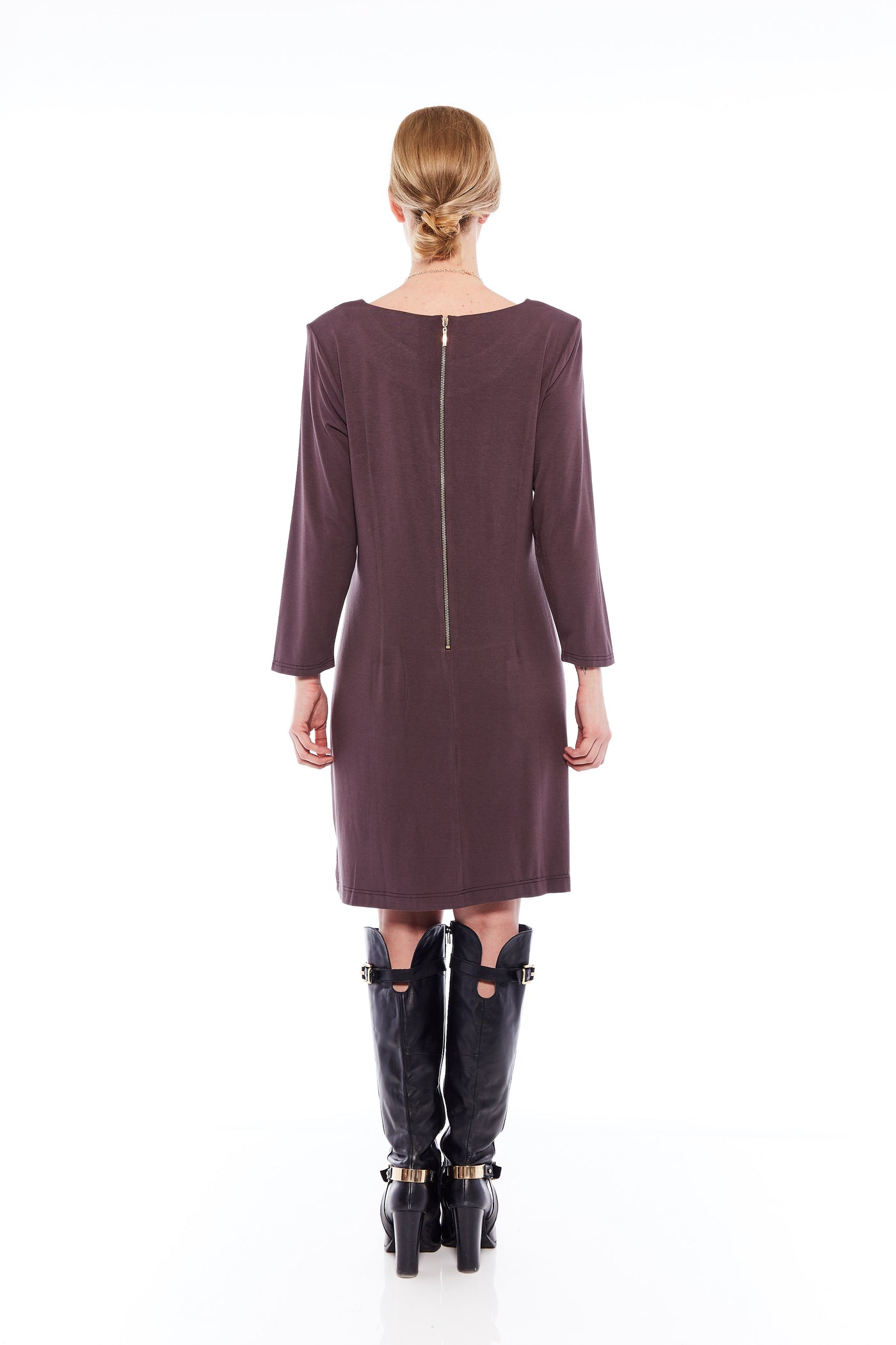 THE ALL DAY LONG DRESS IN NUT BROWN