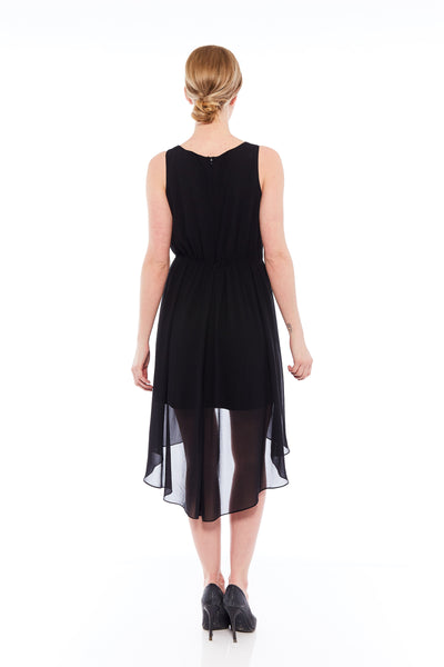 THE PATCHY SMASH COCKTAIL DRESS IN BLACK