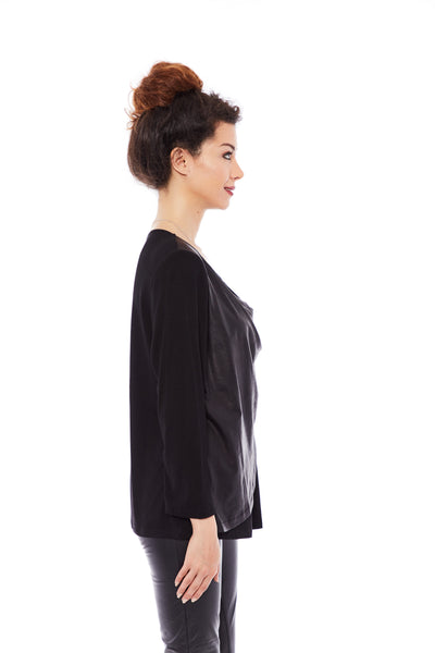 THE LATEST LOOK TOP IN SHINY BLACK