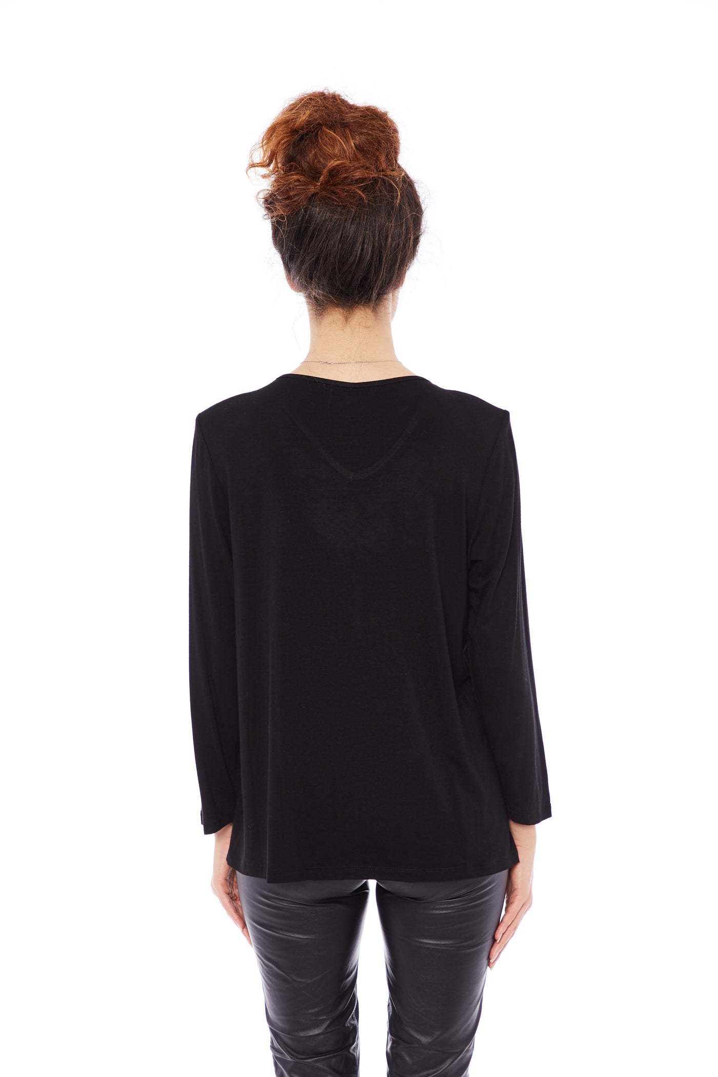 THE LATEST LOOK TOP IN SHINY BLACK