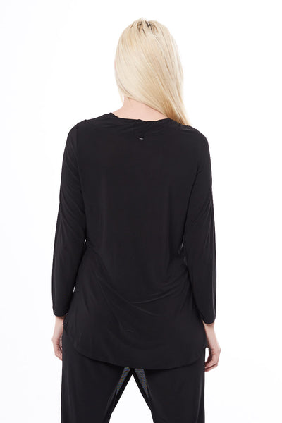 THE TUESDAY PLEATED TOP IN MIDNIGHT BLACK