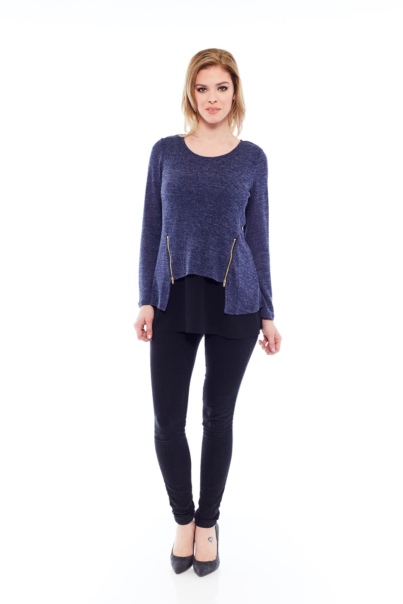 THE DAY OUT TOP IN CLASSIC BASIC BLUE
