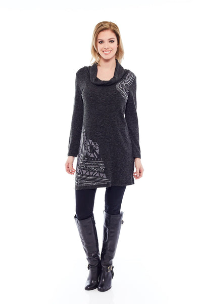 THE RIBBED TURTLE NECK OVER LAYERED TUNIC