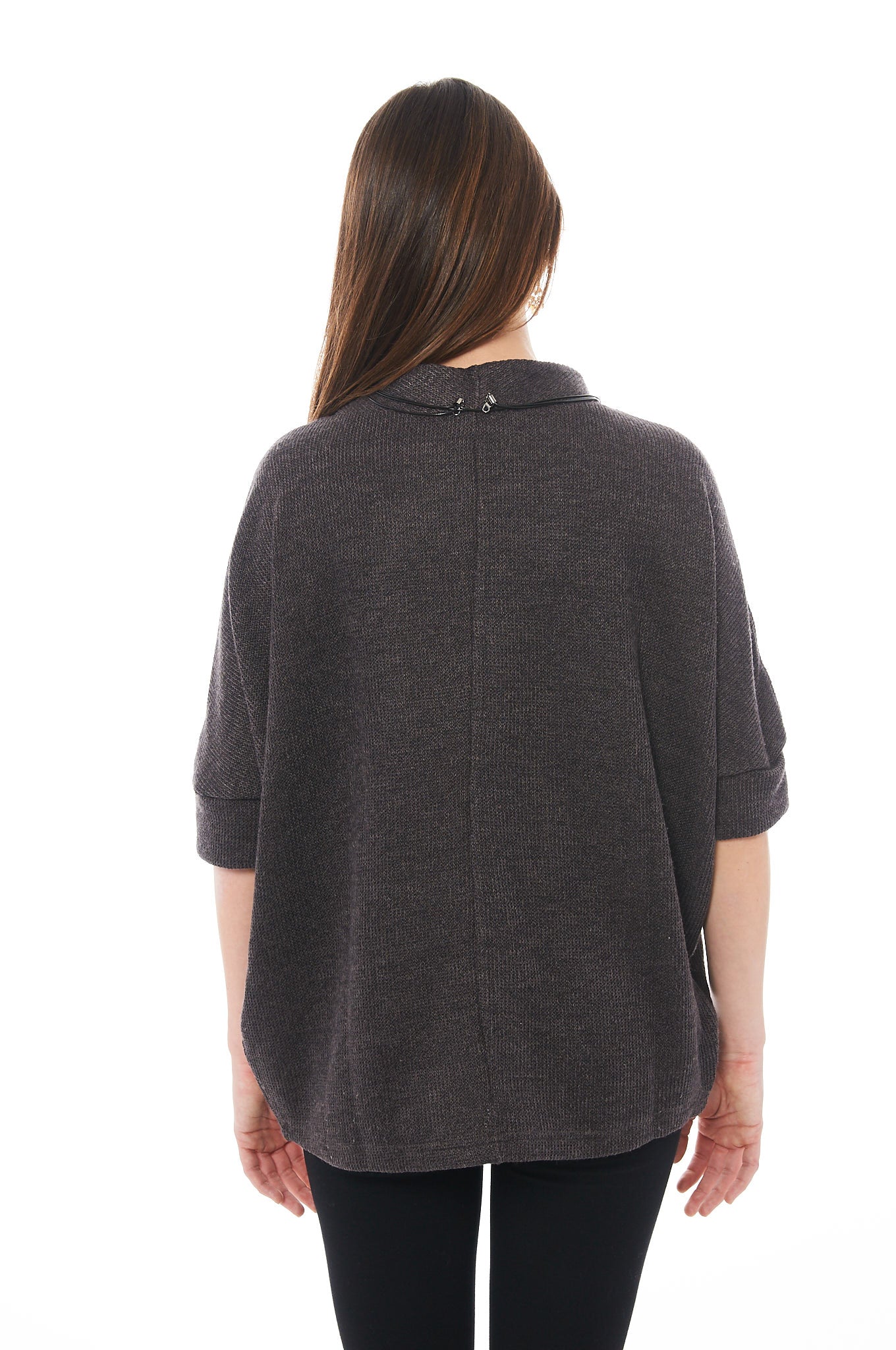 THE BAGGY STYLE KNITTED TOP IN DARK BROWN