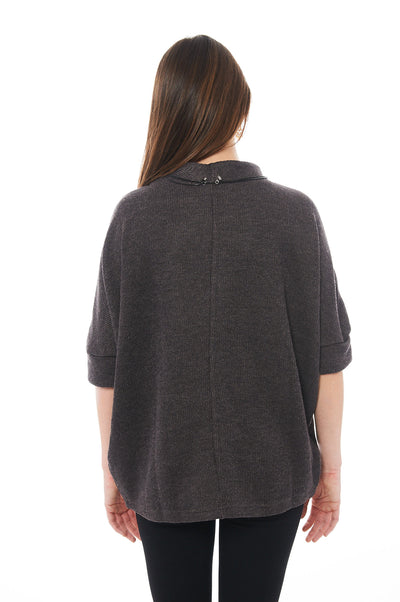 THE BAGGY STYLE KNITTED TOP IN DARK BROWN