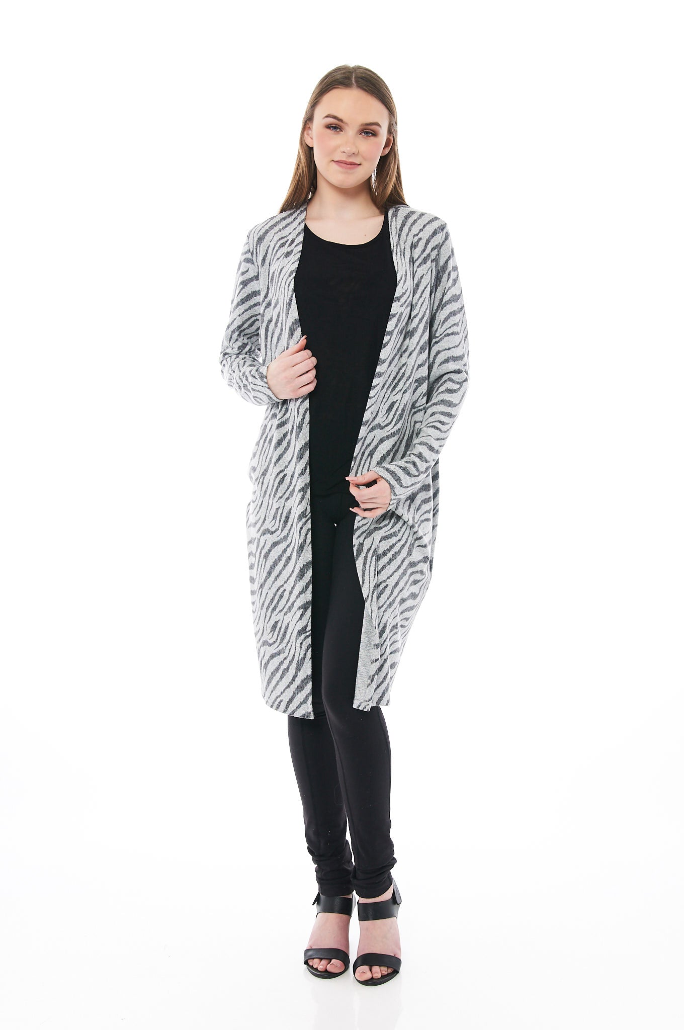 THE ALL GO CARDIGAN IN ZEBRA PRINT