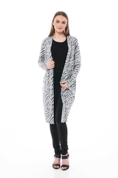 THE ALL GO CARDIGAN IN ZEBRA PRINT