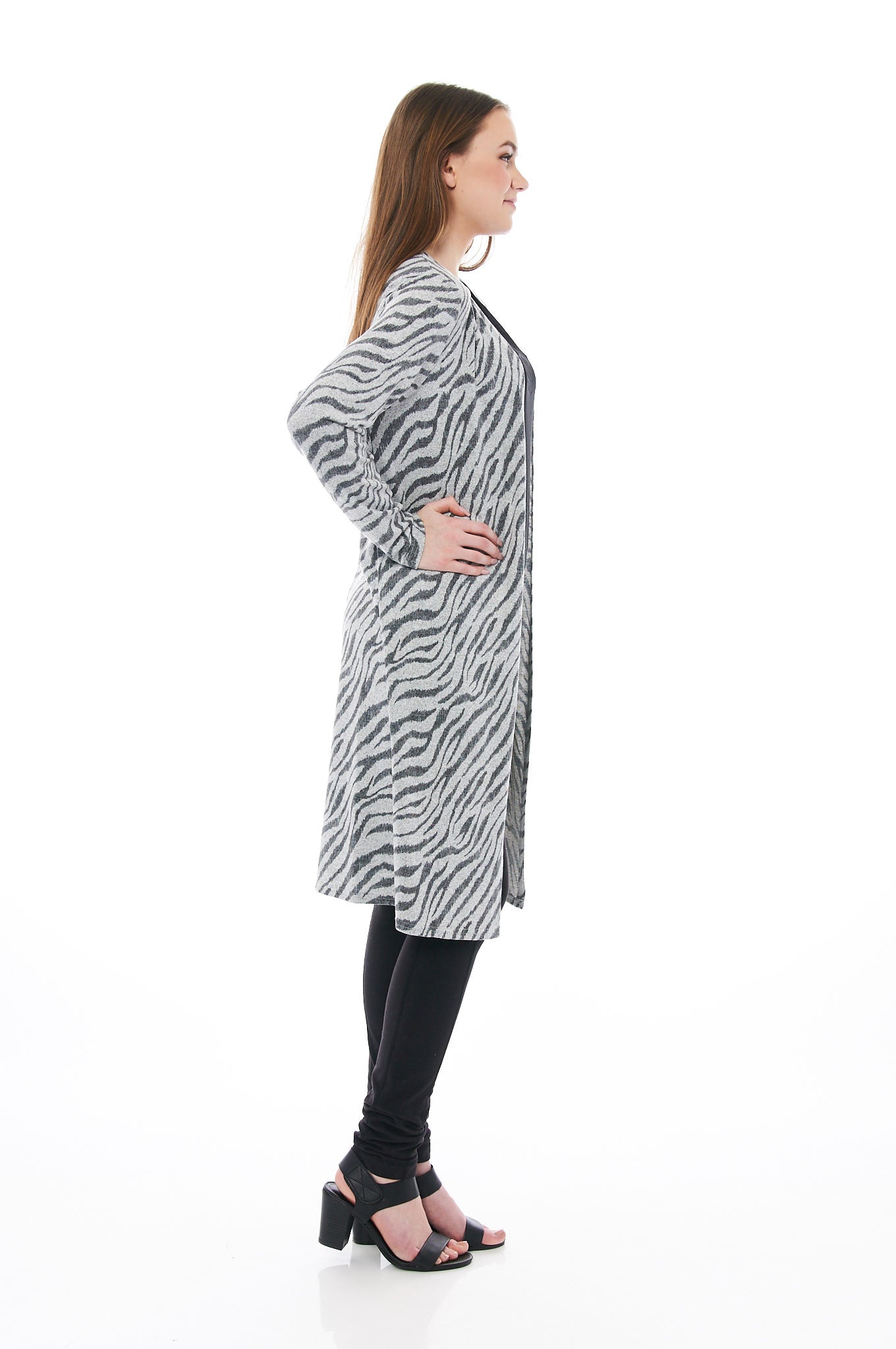 THE ALL GO CARDIGAN IN ZEBRA PRINT