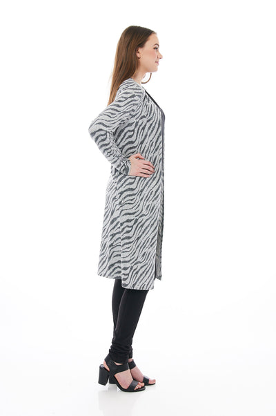 THE ALL GO CARDIGAN IN ZEBRA PRINT