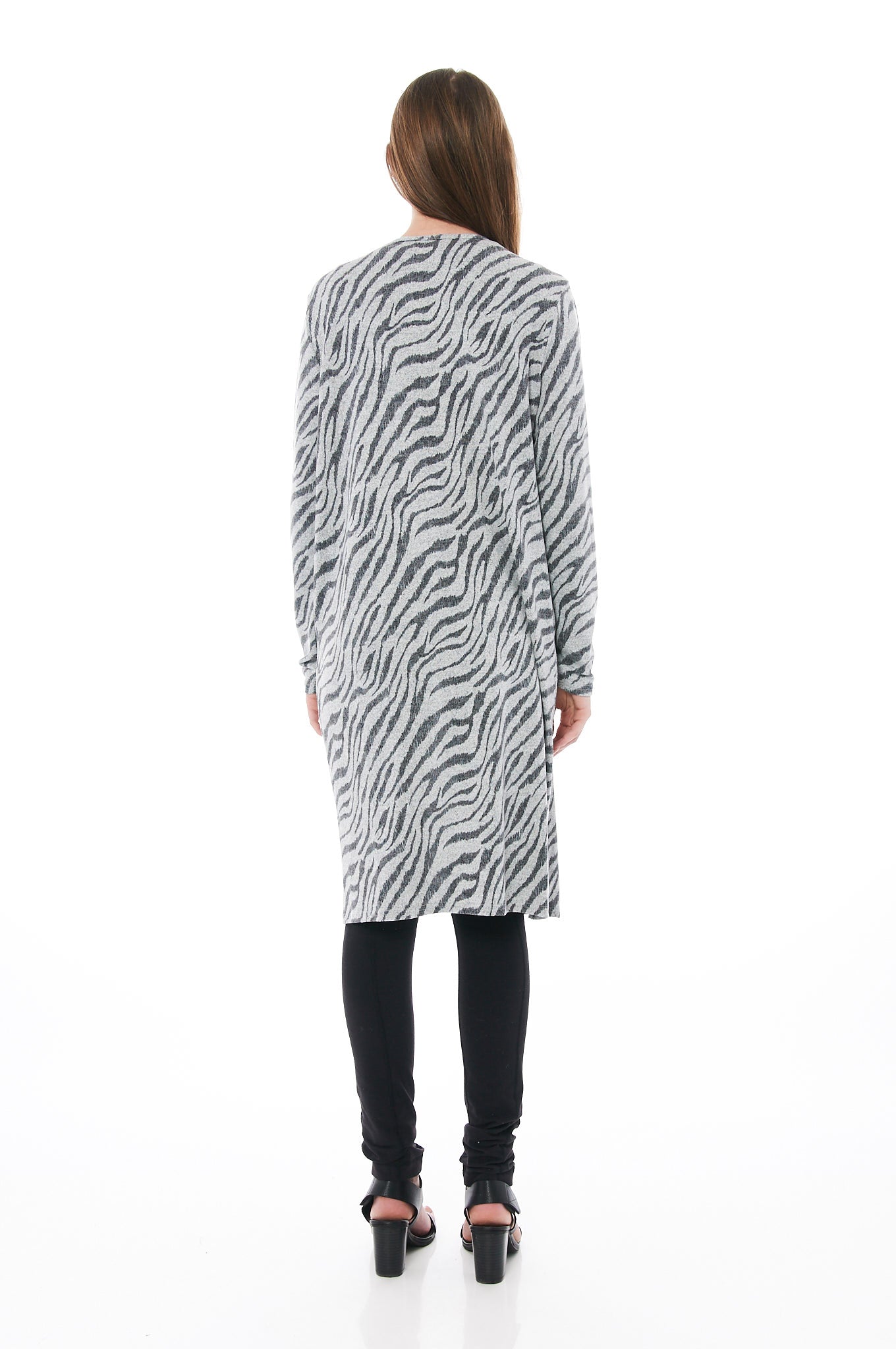 THE ALL GO CARDIGAN IN ZEBRA PRINT