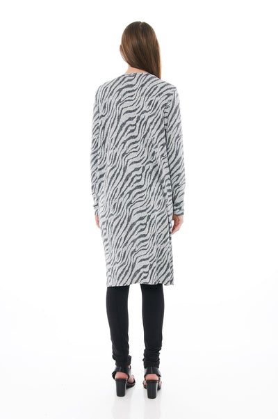 THE ALL GO CARDIGAN IN ZEBRA PRINT