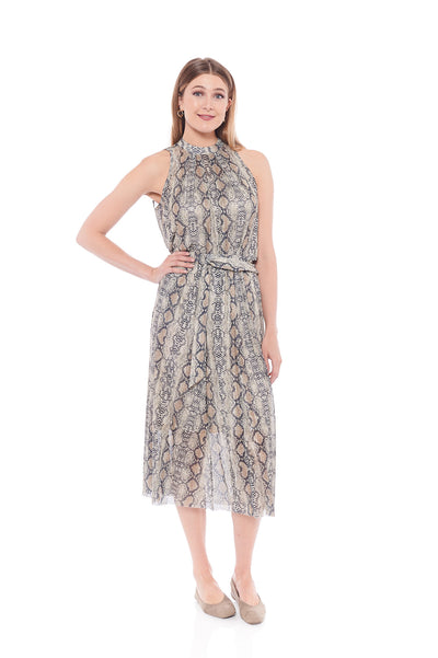 THE BROWN SNAKE TOP WITH HALTER NECK