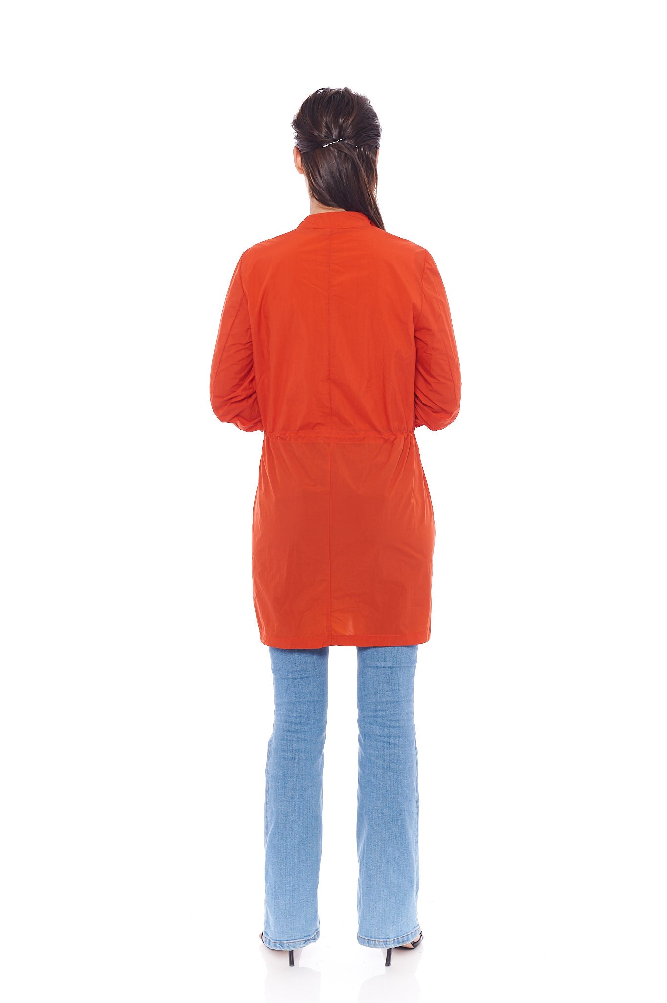 THE CORAL TURNDOWN JACKET IN TANGY ORANGE