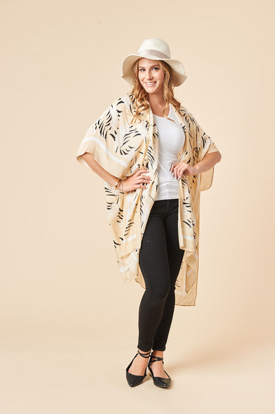 THE FLORAL KIMONO IN HONEY YELLOW