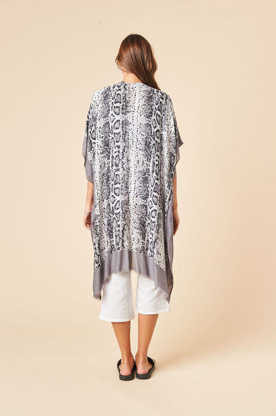 THE SNAKE PRINT KIMONO IN STALE GREY