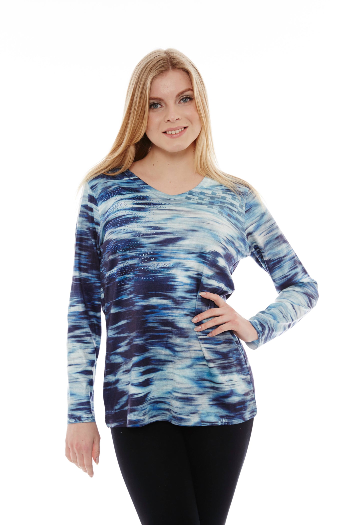 THE FRESH START MONDAY TOP IN HEAVENLY BLUES