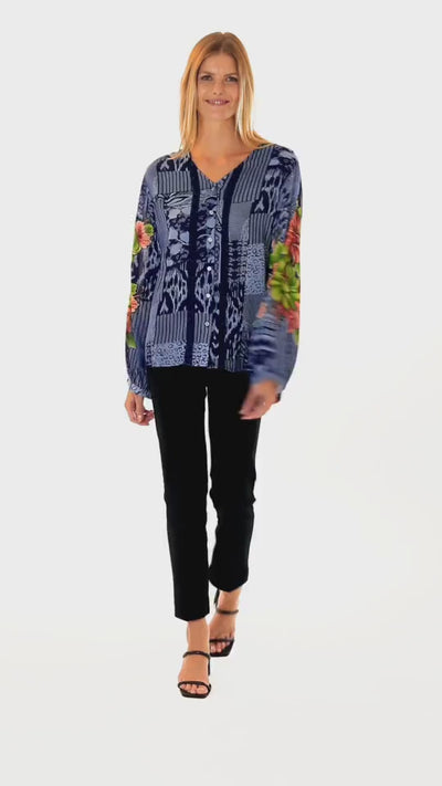 ALL DAY SLAYING TOP IN INDIGO BLUE